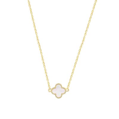 Xenox Halskette mit Anhänger Damen Clover Silber Vergoldet XS10095G