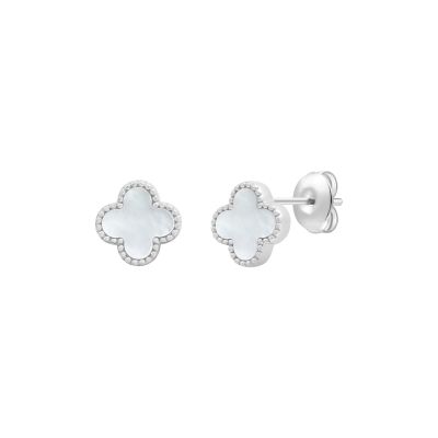 Xenox Ohrstecker Damen Clover Perlmutt Sterling-Silber XS10097