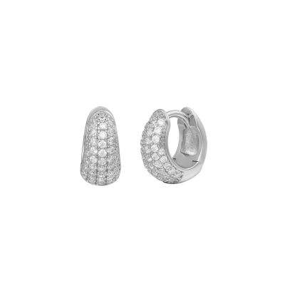 Xenox Creolen Damen Modern Basic Zirkonia Sterlingsilber 11 mm XS10374