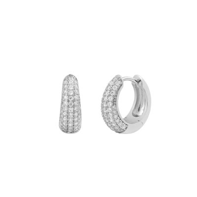 Xenox Creolen Damen Modern Basic Zirkonia Sterlingsilber 15 mm XS10375