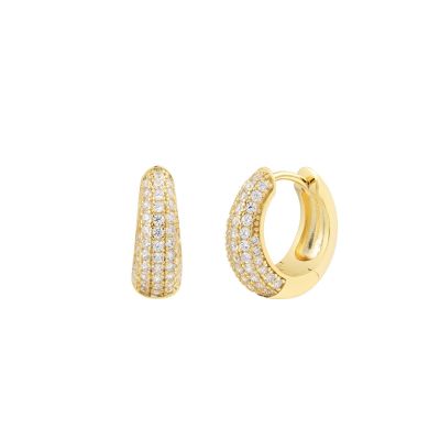 Xenox Creolen Damen Modern Basic Zirkonia Silber Vergoldet XS10375G