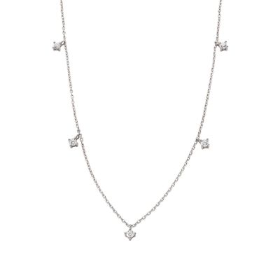 Xenox Halskette mit Anhänger Krappe Zirkonia Sterlingsilber XS2036