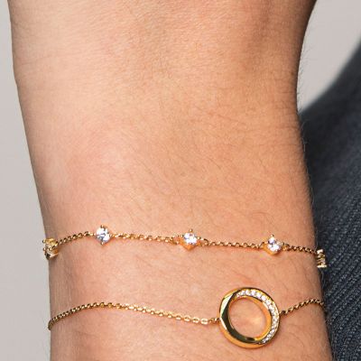 Xenox XS2037G Armband Damen Krappe Zirkonia Weiss Silber Gelbgold 