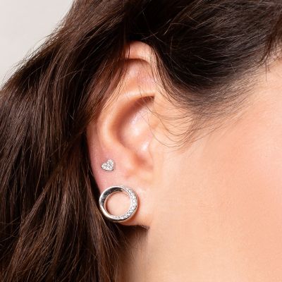 Xenox Ohrstecker Damen Classic Circle Zirkonia Sterlingsilber XS2126