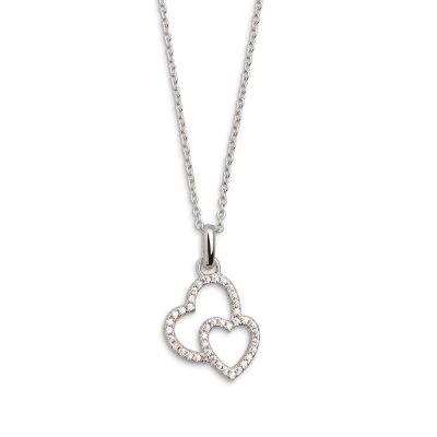 Xenox XS2760 Kette mit Anhänger Damen Love Story Herz Zirkonia Silber