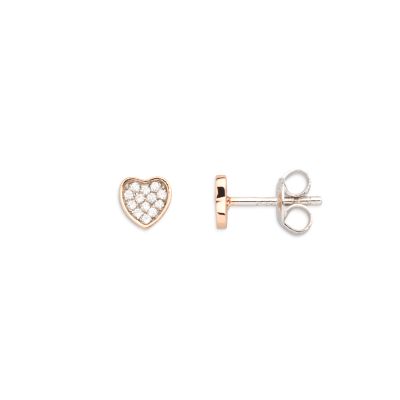 Xenox XS3414RN Ohrstecker Love Story Rosé Zirkonia Herzform 
