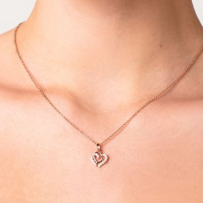 Xenox XS3418RK Halskette mit Anhänger Damen Herzen Silber Rosé Vergoldet