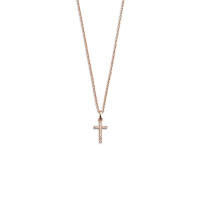 Xenox XS3522RK Kette mit Anhänger Damen Kreuz Zirkonia Silber Rosé Vergoldet