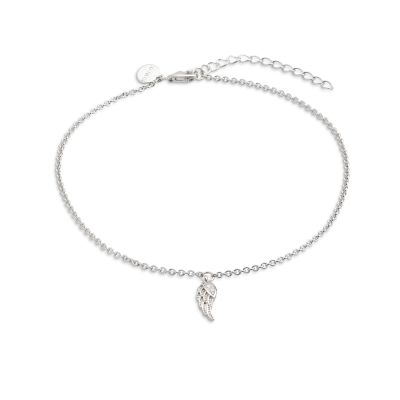 Xenox XS3534 Fusskette mit Anhänger Crazy Daisy Feder Silber