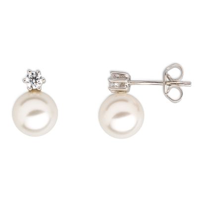 Xenox XS5261 Ohrringe Ohrstecker Damen Pearl Dreams Silber Weiss Ø 8 mm