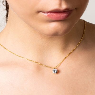 Xenox Halskette mit Anhänger Damen Krappe Zirkonia Vergoldet XS7175G