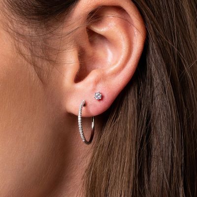 Xenox XS7262G Ohrstecker Damen Krappe Zirkonia Silber Vergoldet Ø 4 mm