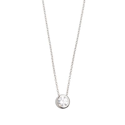 Xenox XS7282 Kette mit Anhänger Silver Circle Halskette Sterling-Silber Zirkonia