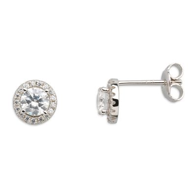 Xenox XS7365 Ohrstecker Damen Silver Circle Sterling-Silber Zirkonia Ø 8 mm