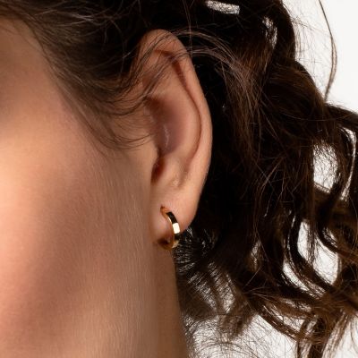 Xenox XS8658G Ohrringe Creolen Damen Sterling-Silber Vergoldet Ø 12 mm