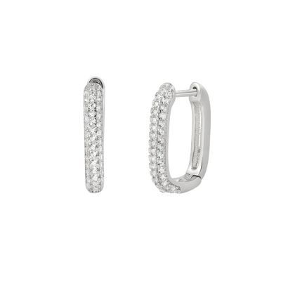 Xenox Creolen Ohrringe Damen Duo Link Zirkonia Sterlingsilber XS91486