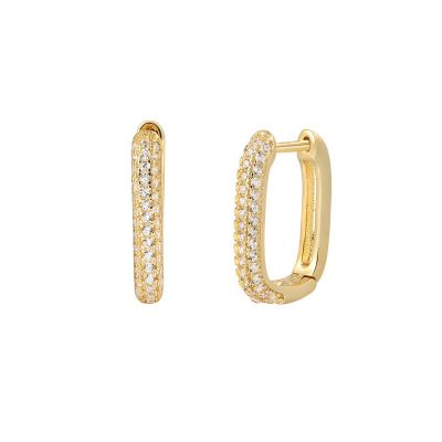 Xenox Creolen Ohrringe Damen Duo Link Zirkonia Vergoldet XS91486G