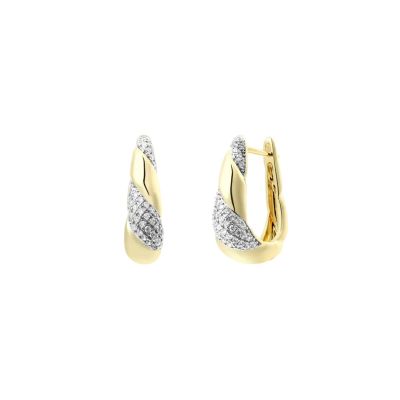 Xenox Ohrringe Damen Sculpted Zirkonia Silber 18k Vergoldet XS91917G