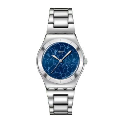 Swatch Armband-Uhr Petal Frenzy Analog Quarz Edelstahl-Band YLS235G