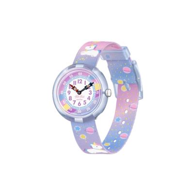 Flik Flak FBNP213 Mädchen-Uhr Cuddly Unicorn Analog Quarz Textil-Band Ø 31,85 mm