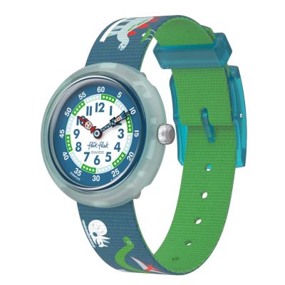 Flik Flak Kinder-Uhr Living History Analog Quarz Textil-Band FBNP229