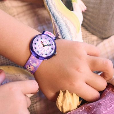Flik Flak Mädchen-Uhr Cosmicat Analog Quarz Textil-Band FBNP233