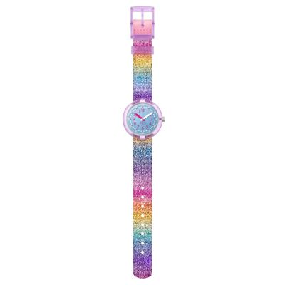 Flik Flak FPNP128 Mädchen-Uhr Shine In Rainbow Analog Quarz Textil-Band Ø 31,85 mm