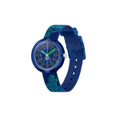 Flik Flak FPNP135 Jungen-Uhr Cyberozaurus Analog Quarz Textil-Band Ø 31,85 mm