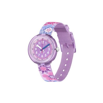 Flik Flak FPNP149 Mädchen-Uhr Flower Chaos Analog Quarz Textil-Band