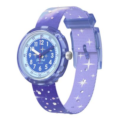 Flik Flak Mädchen-Uhr Mystic Clouds Analog Quarz Textil-Band FPNP158