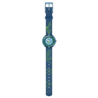 Flik Flak Jungen-Uhr Code Talk Analog Quarz Textil-Band FPNP174