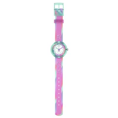 Flik Flak Mädchen-Uhr Flip It Pink Analog Quarz Textil-Band FPNP183