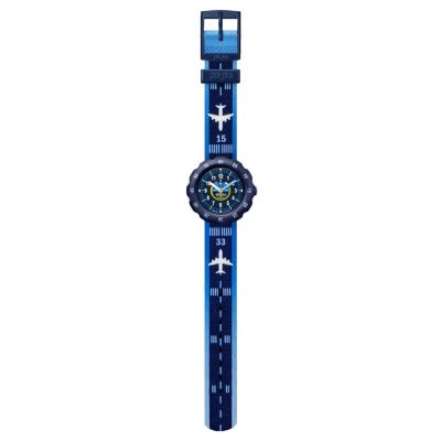 Flik Flak FPSP068 Jungen-Uhr Take Off Analog Quarz Textil-Band Ø 34,75 mm