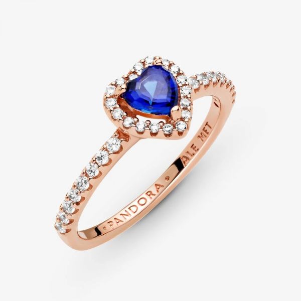 Pandora Rose 188421C01 Ring Funkelndes Blaues Erhabenes Herz