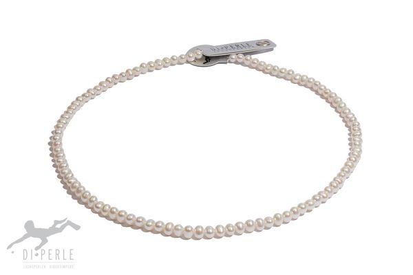 Di Perle 31914015 Halskette Strang Damen Süßwasserzucht-Perlen Weiss 45 cm