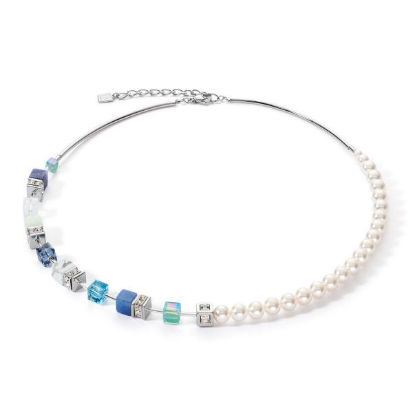 Coeur de Lion 5086/10-0737 Halskette Damen GeoCUBE® Precious Fusion Pearls Blau