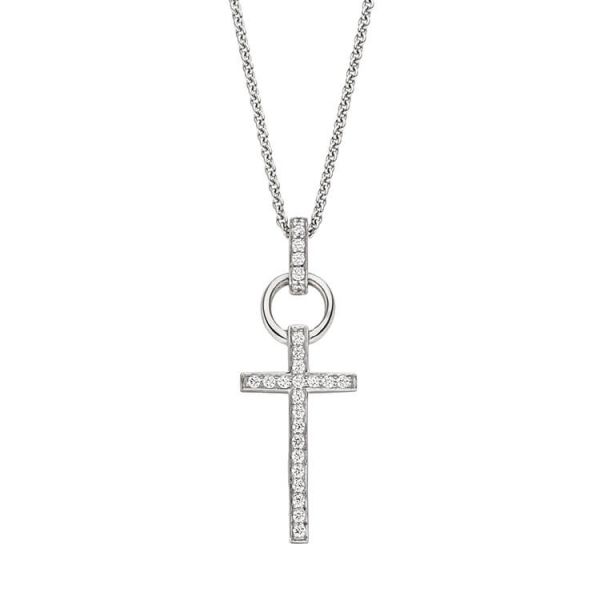 Viventy 780922 Halskette mit Anhänger Damen Kreuz Zirkonia Silber