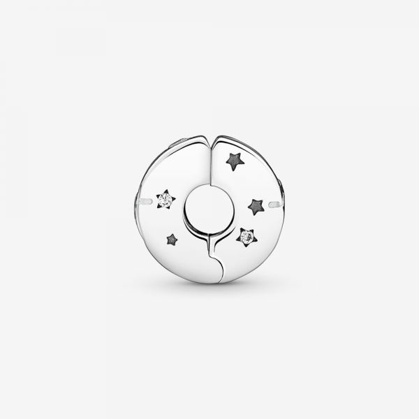 Pandora 790010C01 Clip-Charm Damen Sterne & Galaxis Zirkonia Sterling-Silber 