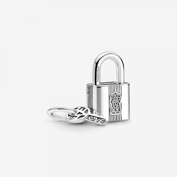 Pandora 790088C01 Charm-Anhänger Vorhängeschloss und Schlüssel Sterling-Silber 