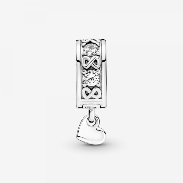 Pandora 791151C01 Clip-Charm Familie Für Immer Pavé Zirkonia Sterling-Silber