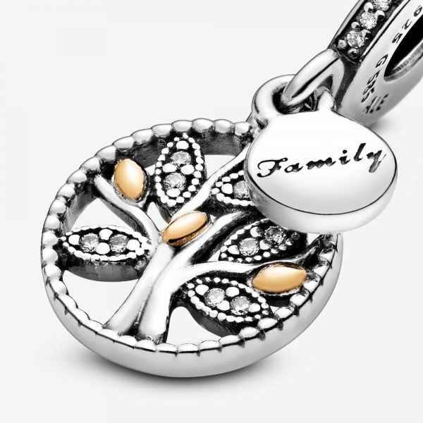 Pandora 791728CZ Charm-Anhänger Sparkling Family Tree Silber 14k Gold