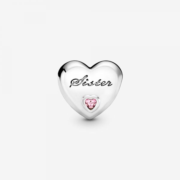 Pandora 791946PCZ Charm Sister Schwesternliebe Sterling-Silber