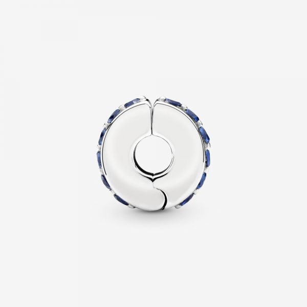 Pandora 791972C01 Clip-Charm Damen Blau Funkelnd Silber