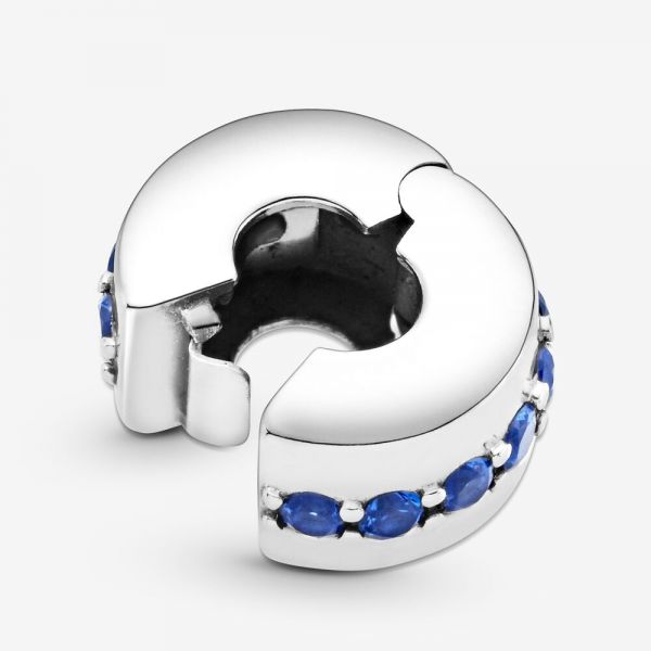 Pandora 791972C01 Clip-Charm Damen Blau Funkelnd Silber