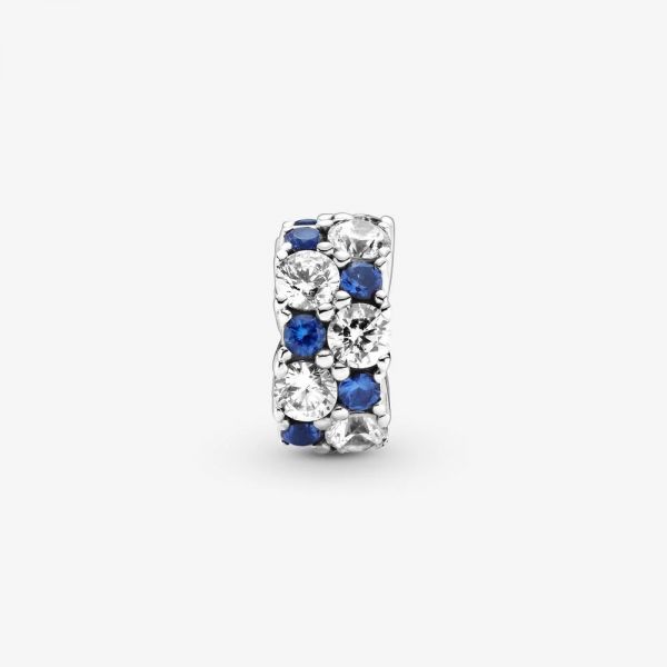 Pandora 799171C01 Clip-Charm Damen Klar & Blau Funkelnd Silber