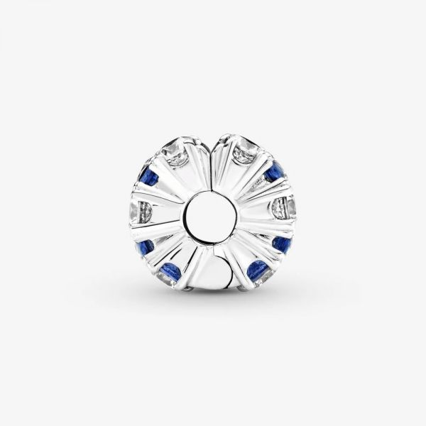 Pandora 799171C01 Clip-Charm Damen Klar & Blau Funkelnd Silber