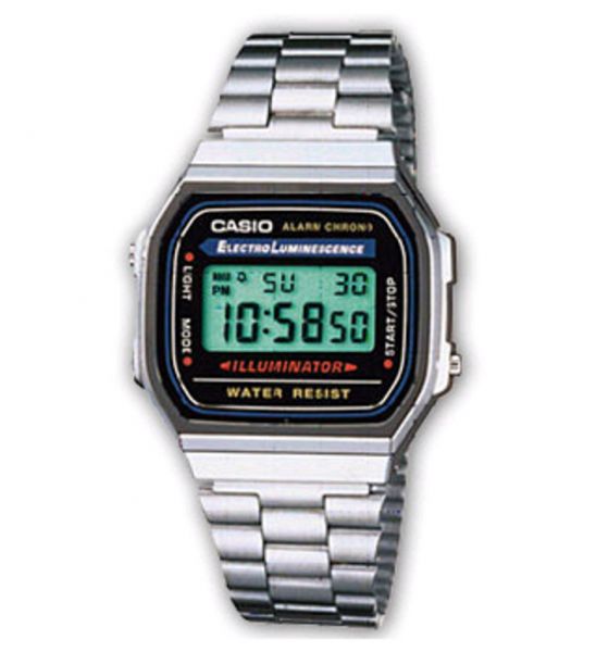 Casio A168WA-1YES Unisex-Uhr Vintage Iconic Quarz Edelstahl-Armband