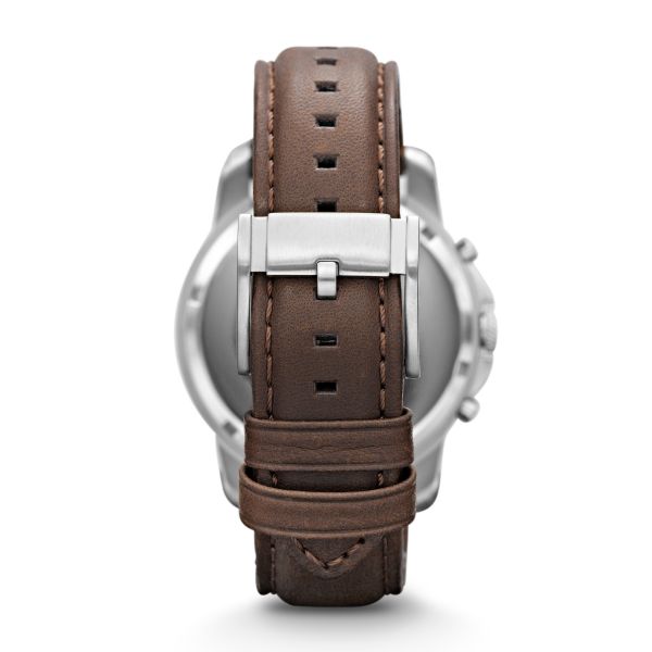 Fossil FS4735 Herren-Uhr Grant Chronograph Quarz mit Leder-Armband