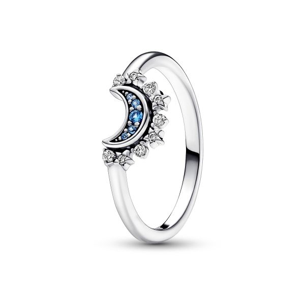 Pandora 192675C01 Ring Damen Himmlisch Funkelnder Blauer Mond Silber