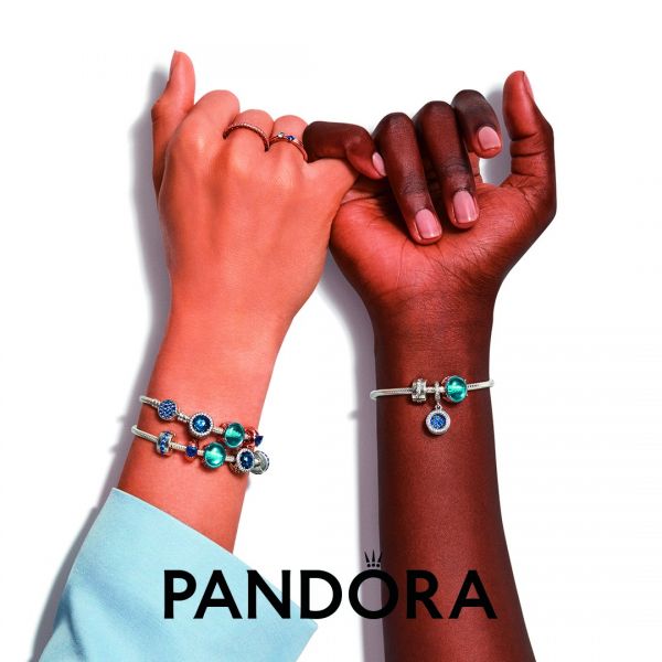 Pandora Rose 789203C02 Clip Charm Damen Blaues Herz Solitär 